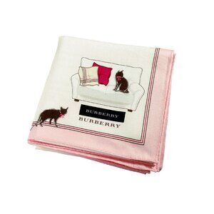 NWT Burberry Cotton Scarf – Cat Print